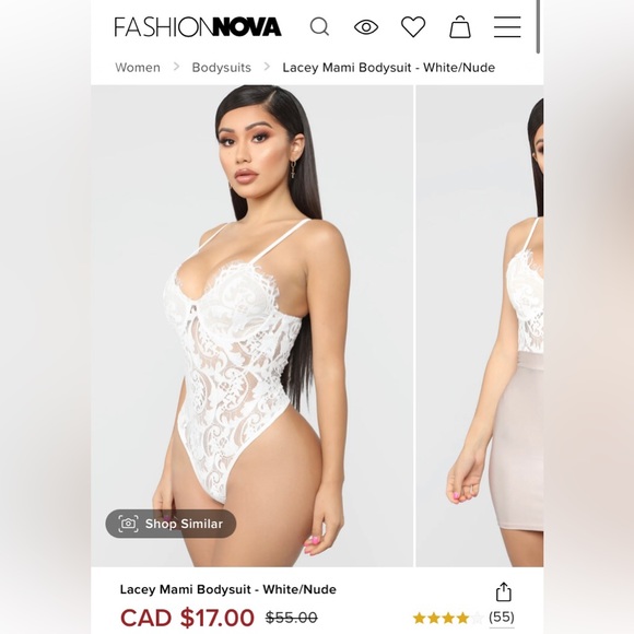 Fashion Nova white lace bodysuit - Picture 4 of 4